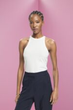 Women Esprit Off White Jersey tank top Tank XF4444241