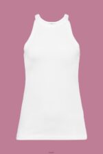 Women Esprit Off White Jersey tank top Tank XF4444241 - Image 5