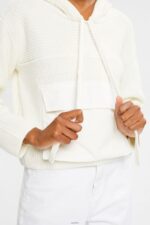 Women Esprit Off White Knit hooded jumper Sweaters XF4444563 - Image 3