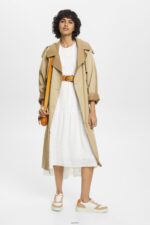 Women Esprit Off White Lightweight midi dress with balloon sleeves Dresses XF4444294 - Image 2