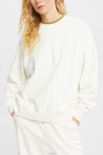 Women Esprit Off White Relaxed Fit Sweatshirt Sweatshirts & Hoodies XF4444523