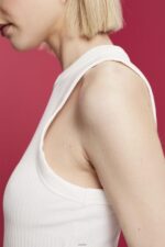 Women Esprit Off White Rib knit tank top Tank XF444493 - Image 3