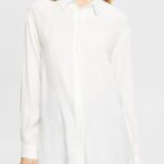 Women Esprit Off White Shirt blouse, LENZING ECOVERO Blouses XF4444425