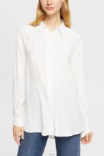 Women Esprit Off White Shirt blouse, LENZING ECOVERO Blouses XF4444425