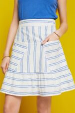 Women Esprit Off White Skirts light woven Skirts XF4444102 - Image 3