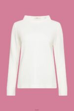 Women Esprit Off White Stand-up collar sweatshirt, cotton blend Sweatshirts & Hoodies XF4444446 - Image 5
