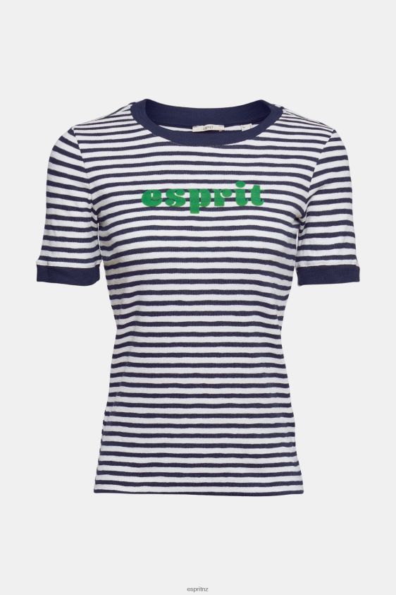 Women Esprit Off White Striped logo t-shirt T-Shirts XF4444537 - Image 5