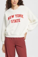 Women Esprit Off White Teddy borg sweater collegiate sweatshirt Sweatshirts & Hoodies XF4444324