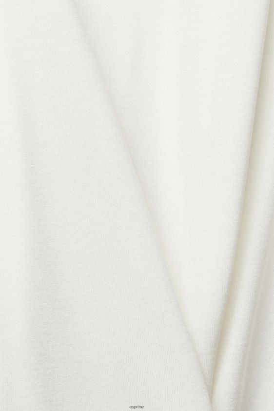 Women Esprit Off White Top with lace, LENZING ECOVERO Top XF4444243 - Image 4