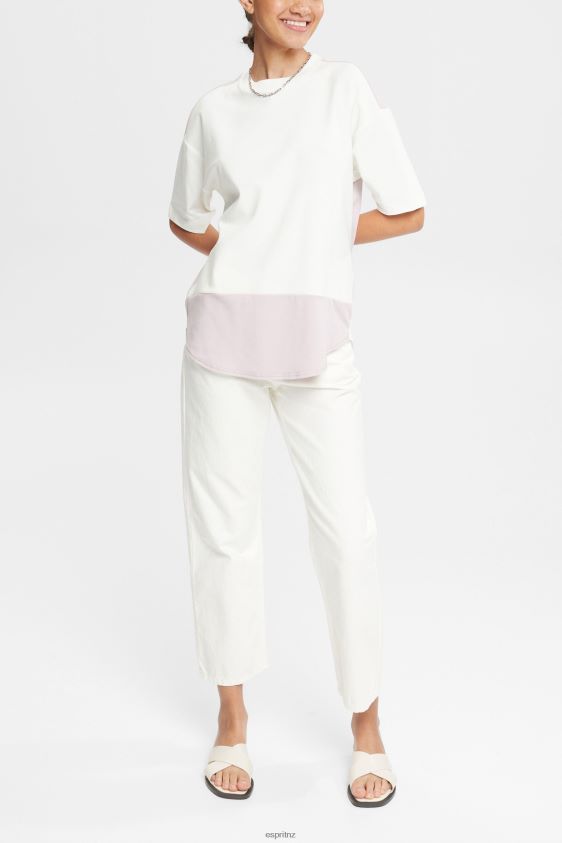 Women Esprit Off White Two-tone T-shirt T-Shirts XF4444393 - Image 2