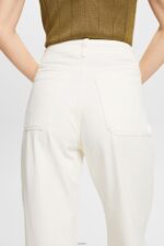 Women Esprit Off White Wide leg twill trousers, 100% cotton Trousers & Pants XF44444 - Image 3