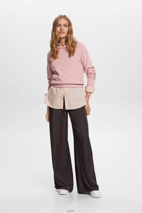 Women Esprit Old Pink Embroidered logo hoodie, organic cotton Sweatshirts & Hoodies XF44449 - Image 2