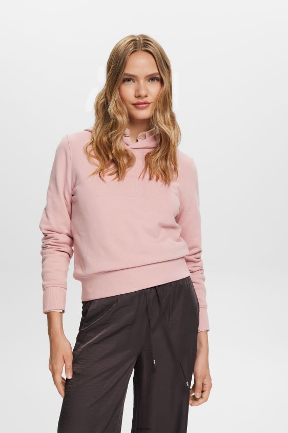 Women Esprit Old Pink Embroidered logo hoodie, organic cotton Sweatshirts & Hoodies XF44449 - Image 1