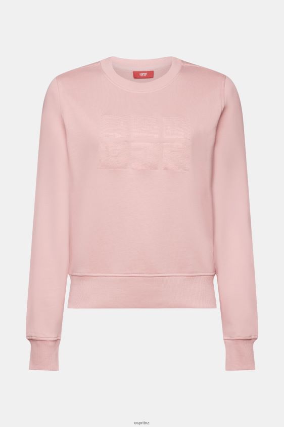 Women Esprit Old Pink Embroidered logo sweatshirt, organic cotton Sweatshirts & Hoodies XF444413 - Image 5