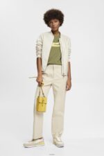 Women Esprit Olive Cotton T-shirt with printed logo T-Shirts XF4444144 - Image 2