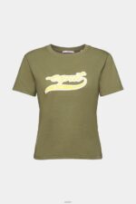 Women Esprit Olive Cotton T-shirt with printed logo T-Shirts XF4444144 - Image 5