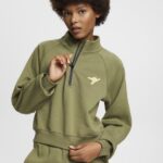 Women Esprit Olive Half-zip sweatshirt Sweatshirts & Hoodies XF4444161