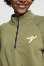 Women Esprit Olive Half-zip sweatshirt Sweatshirts & Hoodies XF4444161 - Image 3
