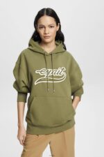 Women Esprit Olive Logo print hoodie Sweatshirts & Hoodies XF4444170