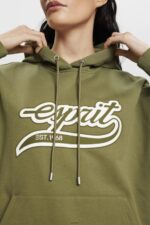 Women Esprit Olive Logo print hoodie Sweatshirts & Hoodies XF4444170 - Image 3