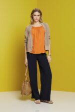Women Esprit Orange Camisole top with smock, TENCEL Top XF4444199 - Image 2