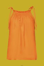 Women Esprit Orange Camisole top with smock, TENCEL Top XF4444199 - Image 5