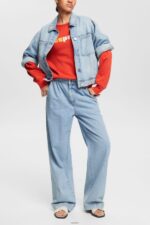 Women Esprit Orange Red Casual logo puff print sweatshirt Sweatshirts & Hoodies XF4444366 - Image 2
