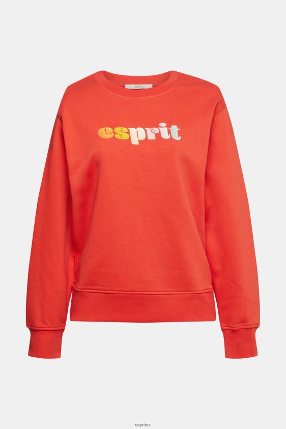Women Esprit Orange Red Casual logo puff print sweatshirt Sweatshirts & Hoodies XF4444366 - Image 5