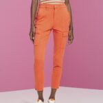Women Esprit Orange Red Mid-rise cargo-style trousers Trousers & Pants XF4444271