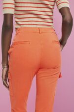 Women Esprit Orange Red Mid-rise cargo-style trousers Trousers & Pants XF4444271 - Image 3
