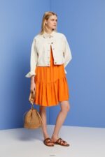 Women Esprit Orange Strappy dress with smock, TENCEL Dresses XF4444116 - Image 2