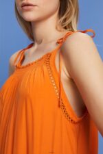 Women Esprit Orange Strappy dress with smock, TENCEL Dresses XF4444116 - Image 3