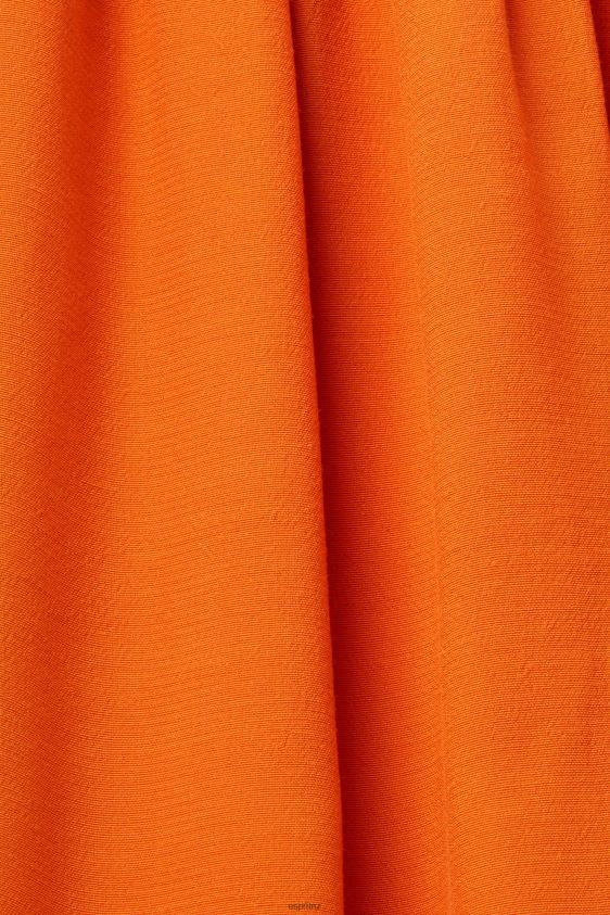 Women Esprit Orange Strappy dress with smock, TENCEL Dresses XF4444116 - Image 4
