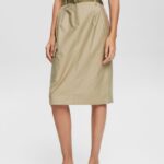Women Esprit Pale Khaki Cargo-style midi skirt Skirts XF4444535