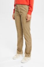 Women Esprit Pale Khaki Cord trousers Trousers & Pants XF4444346