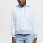 Women Esprit Pastel Blue Hoodie with heart Sweatshirts & Hoodies XF4444352