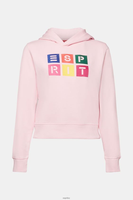 Women Esprit Pastel Pink Embroidered logo hoodie, organic cotton Sweatshirts & Hoodies XF444411 - Image 5