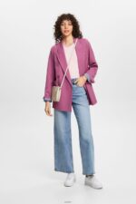 Women Esprit Pastel Pink Ribbed jersey t-shirt T-Shirts XF44442 - Image 2
