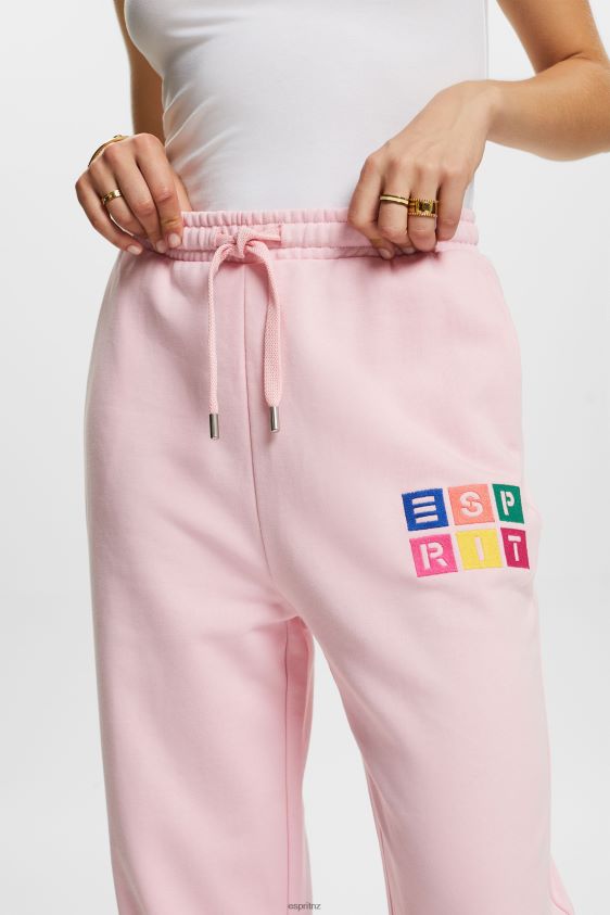 Women Esprit Pastel Pink Tracksuit bottoms with logo, organic cotton Trousers & Pants XF44446 - Image 3