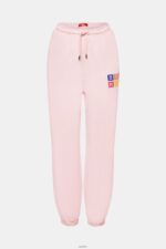 Women Esprit Pastel Pink Tracksuit bottoms with logo, organic cotton Trousers & Pants XF44446 - Image 5