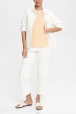Women Esprit Peach Striped T-shirt T-Shirts XF4444372 - Image 2