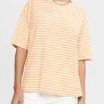 Women Esprit Peach Striped T-shirt T-Shirts XF4444372