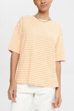 Women Esprit Peach Striped T-shirt T-Shirts XF4444372