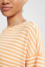 Women Esprit Peach Striped T-shirt T-Shirts XF4444372 - Image 3