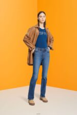 Women Esprit Petrol Blue Long-sleeved t-shirt with logo T-Shirts XF4444462 - Image 2