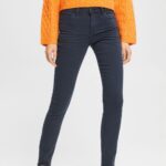 Women Esprit Petrol Blue Mid-rise slim fit stretch jeans Denim XF4444565