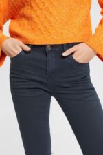 Women Esprit Petrol Blue Mid-rise slim fit stretch jeans Denim XF4444565 - Image 3