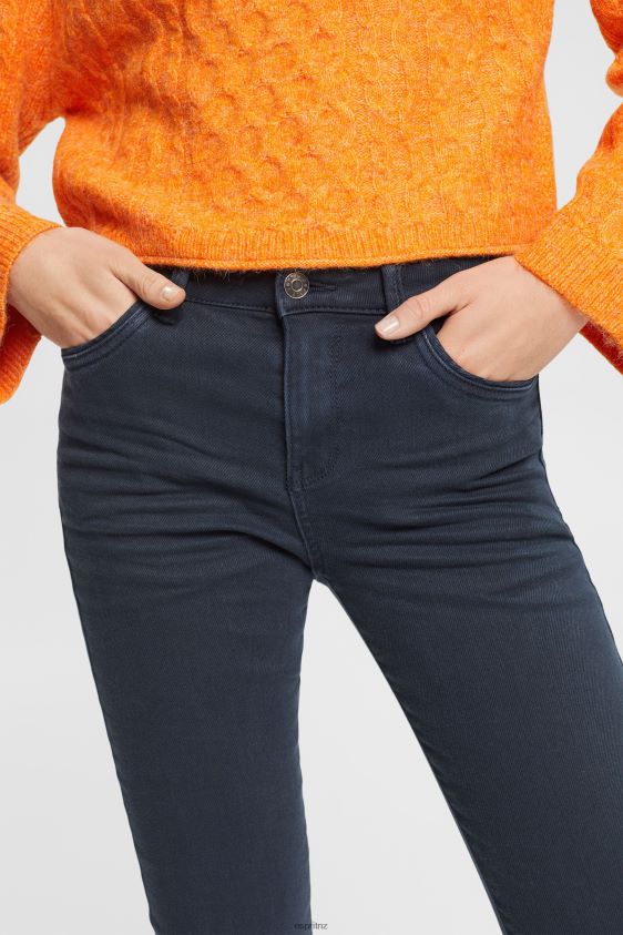 Women Esprit Petrol Blue Mid-rise slim fit stretch jeans Denim XF4444565 - Image 3