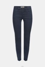 Women Esprit Petrol Blue Mid-rise slim fit stretch jeans Denim XF4444565 - Image 5