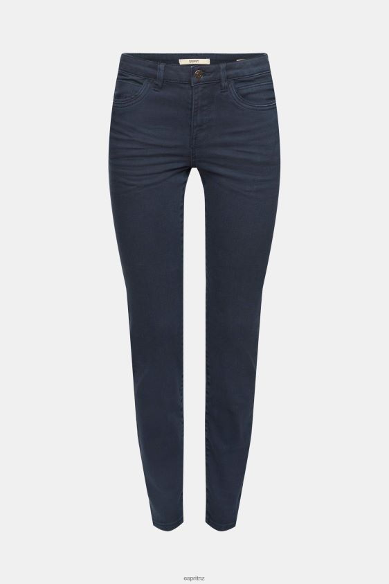 Women Esprit Petrol Blue Mid-rise slim fit stretch jeans Denim XF4444565 - Image 5